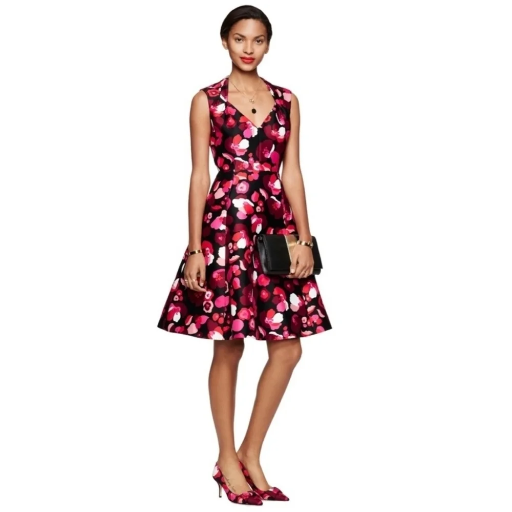 Kate Spade Falling Florals V-Neck Dress